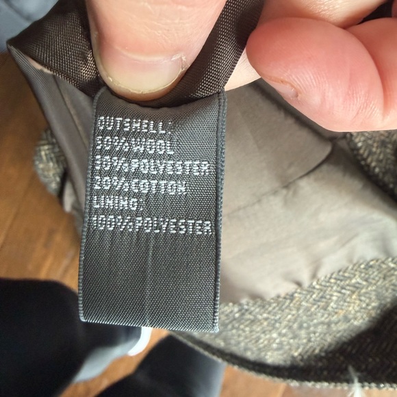 Womn’s Josephine Chaus Women's Tan Herringbone Blazer with Black Collar 12P - Picture 7 of 11